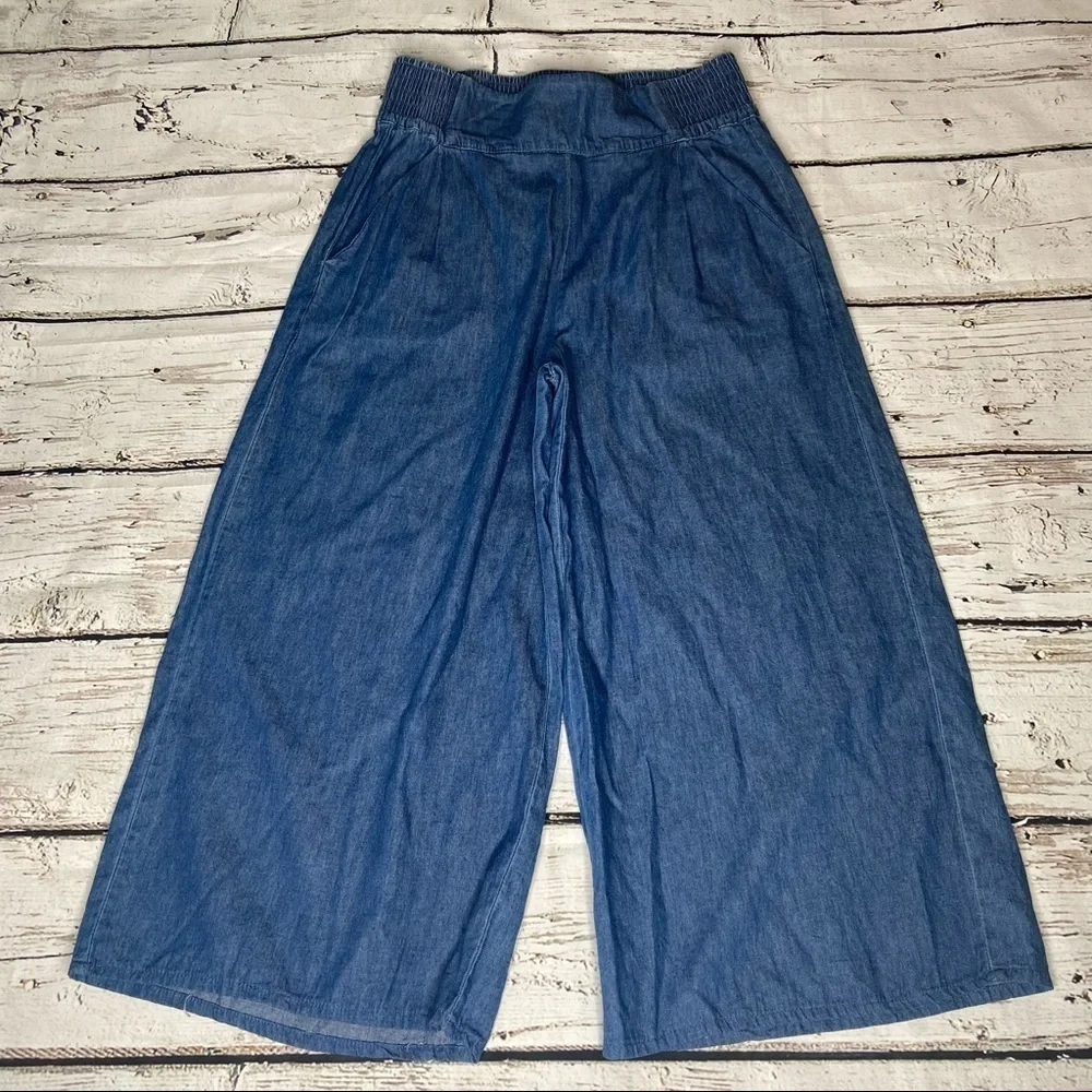 NWT RD Style Wide Leg Chambray Pants Size XS - Picture 1 of 10